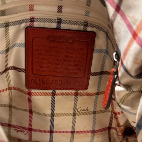 Coach 11422 dark Orange Leather Shoulder Bag - Picture 11 of 16